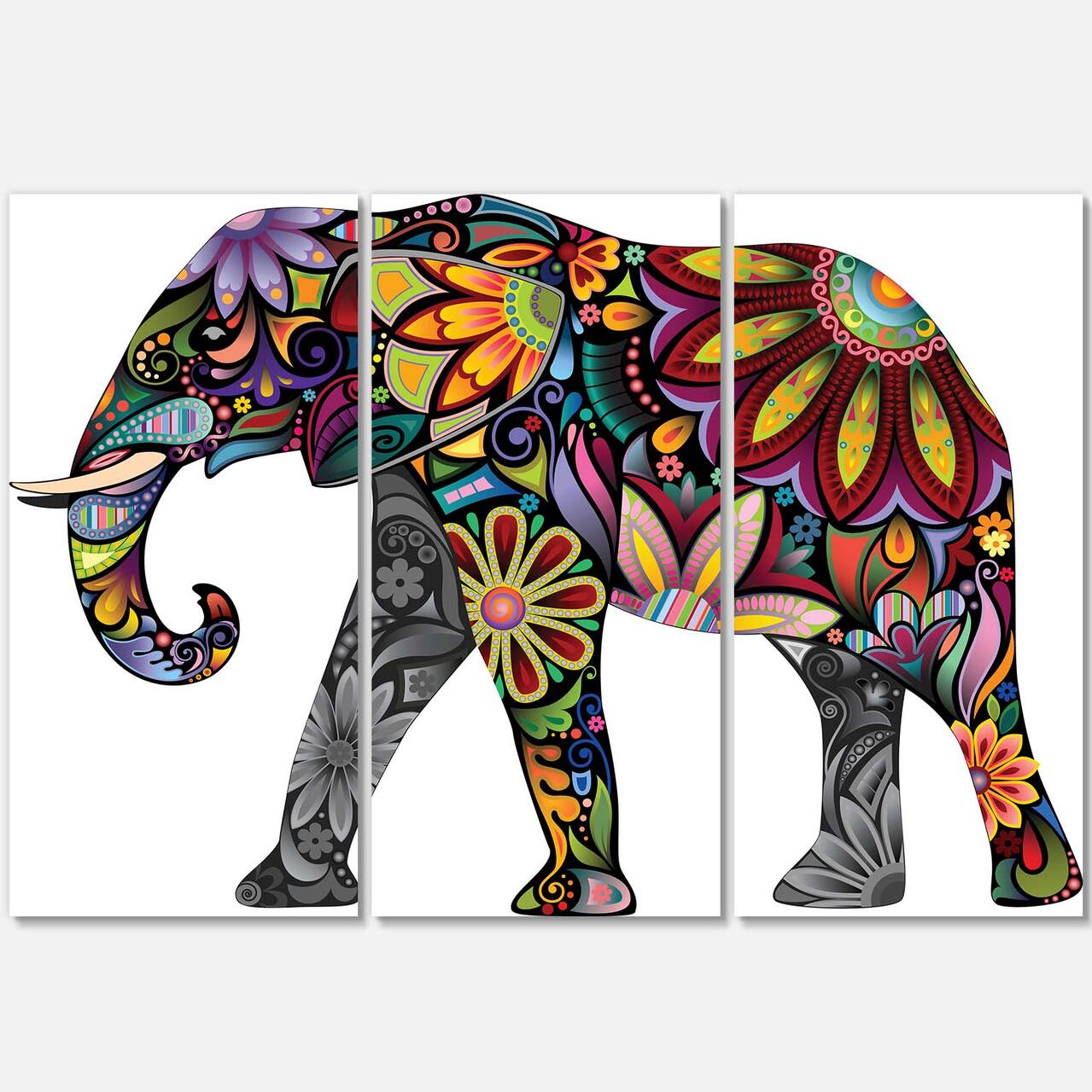 Designart - Yellow Cheerful Elephant - Animal Canvas Art Print
